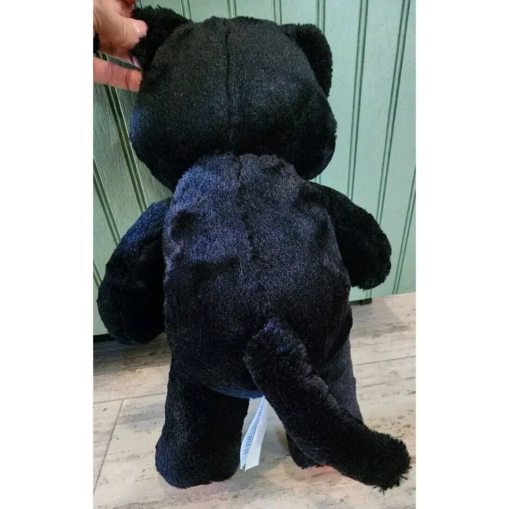 Build A‎ Bear Midnight Sparkle Black Orange Cat Glow In Dark Eyes